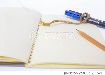 Blank notebook with pen and pencil Blank notebook with pen and pencil 21708521