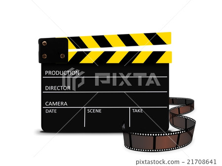 Clapperboard and film strip 21708641