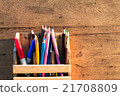 Art color Pencils on wooden background 21708809