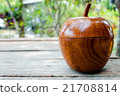 Old wooden box as apple shape,  decoration vintage 21708814