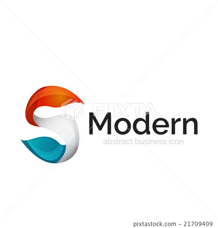 Wave ribbon logo, vector abstract shape Wave ribbon logo, vector abstract shape 21709409