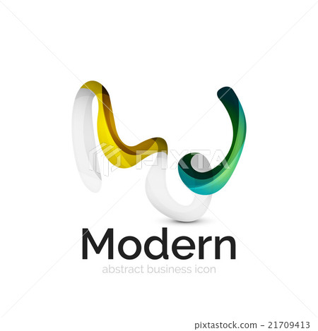 Wave ribbon logo, vector abstract shape Wave ribbon logo, vector abstract shape 21709413