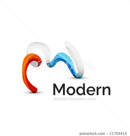 Wave ribbon logo, vector abstract shape 21709414