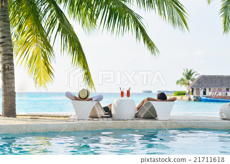 happy young couple have fun on beach happy young couple have fun on beach 21711618