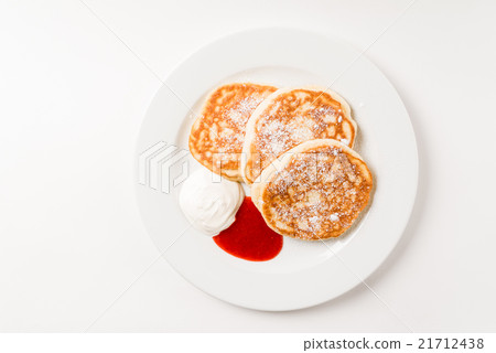 tasty pancakes with sour cream and jam tasty pancakes with sour cream and jam 21712438