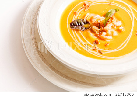 pumpkin soup with shrimps pumpkin soup with shrimps 21713309