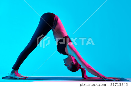woman yoga exercices Adho Mukha Svanasana woman yoga exercices Adho Mukha Svanasana 21715843