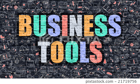 Multicolor Business Tools on Dark Brickwall 21719756