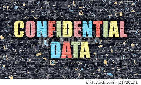 Confidential Data on Dark Brick Wall. Confidential Data on Dark Brick Wall. 21720171