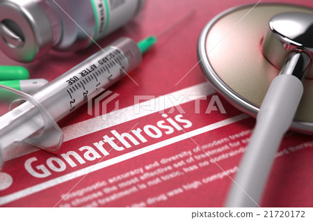 Gonarthrosis. Medical Concept on Red Background. Gonarthrosis. Medical Concept on Red Background. 21720172
