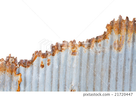 Rusty galvanized iron fence texture isolated Rusty galvanized iron fence texture isolated 21720447