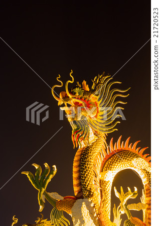 Chinese style dragon statue dragon at night Chinese style dragon statue dragon at night 21720523