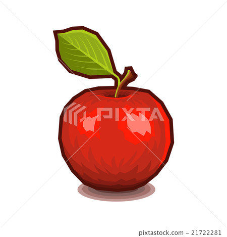 Red Apple with Leaf Icon. Vector - Stock Illustration [21722281] - PIXTA
