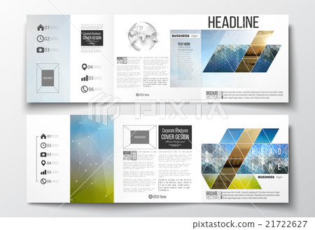 Vector set of tri-fold brochures, square design Vector set of tri-fold brochures, square design 21722627