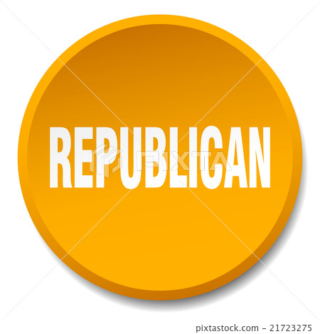 republican orange round flat isolated push button republican orange round flat isolated push button 21723275