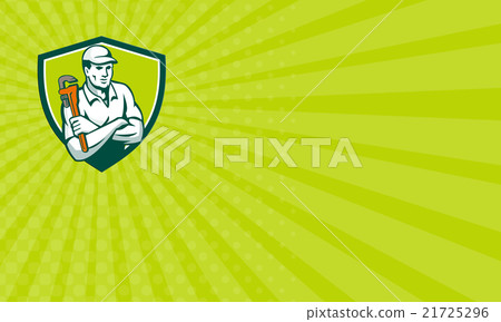 Business card Plumber Monkey Wrench Arms Crossed Business card Plumber Monkey Wrench Arms Crossed 21725296