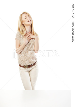 Young excited woman looking at the shop window Young excited woman looking at the shop window 21725307