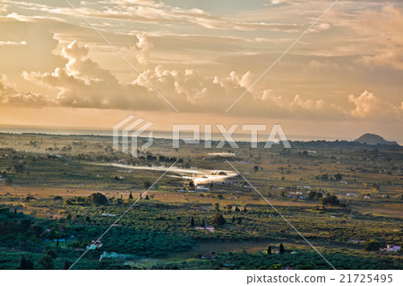 Zakynthos island with green fields in Greece 21725495
