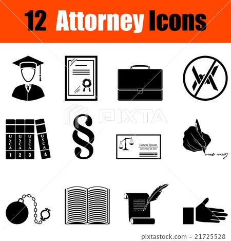 Set of attorney  icons 21725528