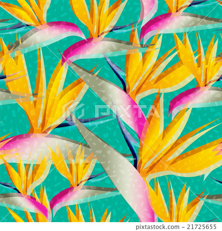 Bird of paradise jungle flower seamless pattern Bird of paradise jungle flower seamless pattern 21725655