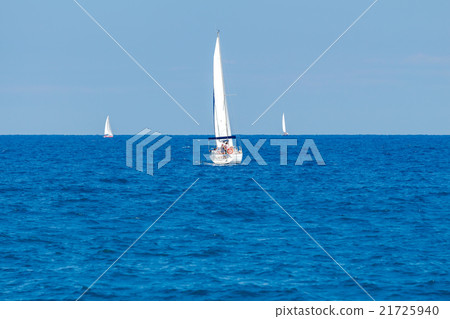 Barcelona. Sailboats in the bay. Barcelona. Sailboats in the bay. 21725940