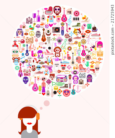 Young Thinking Woman Vector Illustration Young Thinking Woman Vector Illustration 21725943