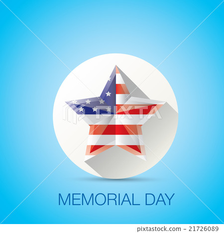 Memorial Day with star in national flag colors - Stock Illustration ...