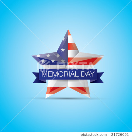 Memorial Day with star in national flag colors 21726091