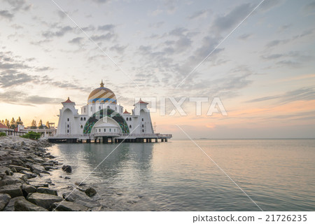 Malacca Straits Mosque during sunrise 21726235