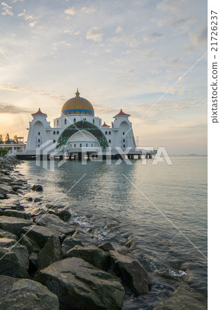 Malacca Straits Mosque during sunrise 21726237