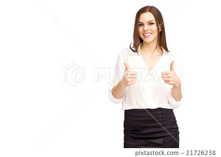 Business woman showing thumbs up 21726238