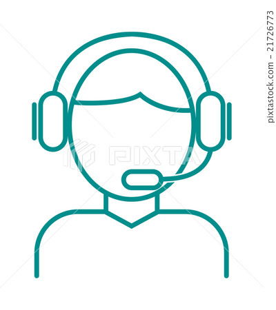 Face thin outline headphone vector illustration. 21726773