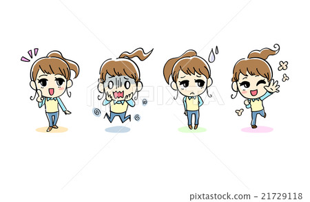 Pants look girls pose sets female magazine essay style illustrations Pants look girls pose sets female magazine essay style illustrations 21729118