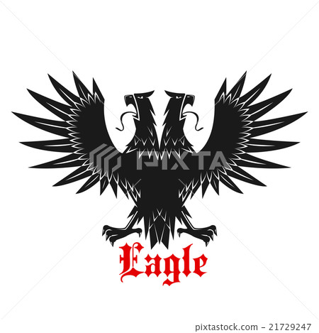 Double headed black heraldic eagle icon 21729247