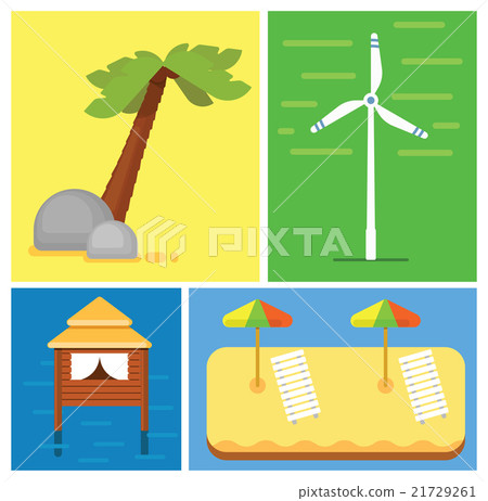 Beach vacation elements, vector illustration Beach vacation elements, vector illustration 21729261
