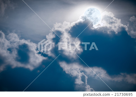 Nighttime sky with clouds, bright full moon. Nighttime sky with clouds, bright full moon. 21730695