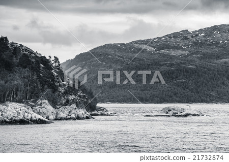 Spring Norwegian coastal landscape, duotone 21732874
