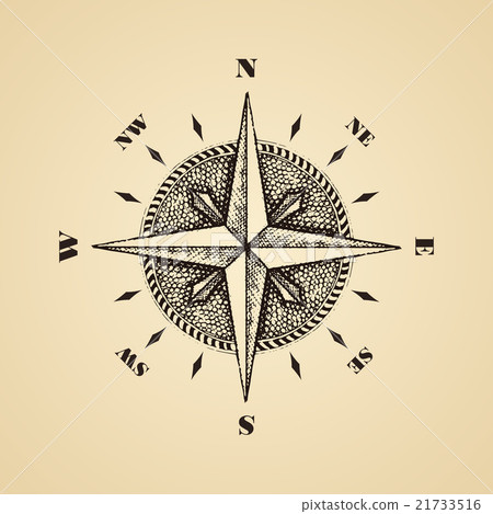 Hand drawn compass wind rose symbol Hand drawn compass wind rose symbol 21733516