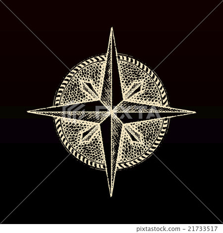 Hand drawn compass wind rose symbol 21733517