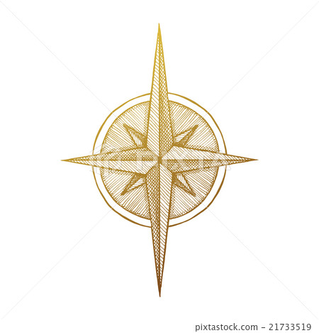 Hand drawn compass wind rose symbol Hand drawn compass wind rose symbol 21733519