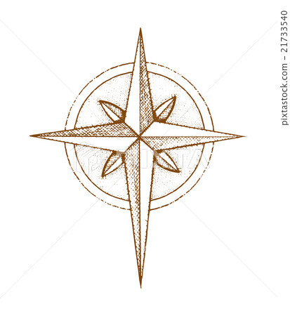 Hand drawn compass wind rose symbol 21733540