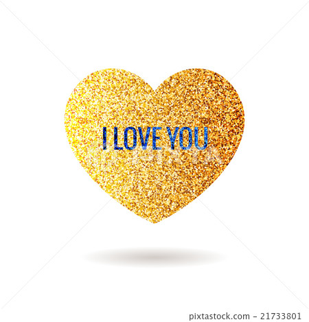 Gold glitter heart. Valentine Day banner, card - Stock Illustration ...