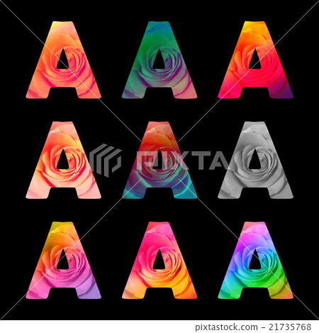 Letter A filling with different styled rose Letter A filling with different styled rose 21735768