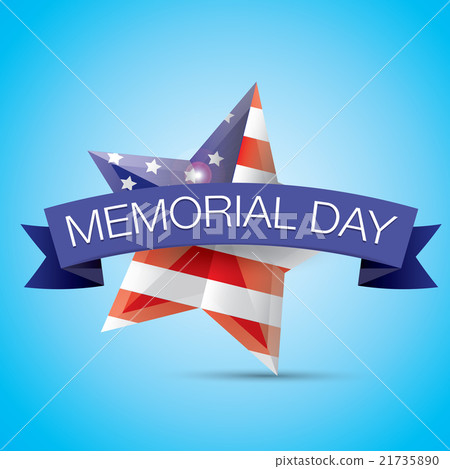 Memorial Day with star in national flag colors - Stock Illustration ...