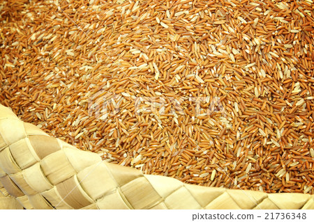 Jasmine Brown Rice on basket Jasmine Brown Rice on basket 21736348
