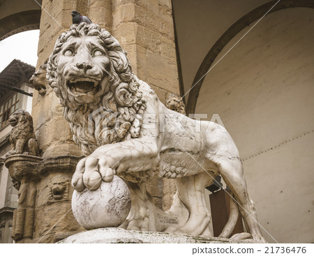 Lion statue at Piazza Della Signoria, Florence 21736476