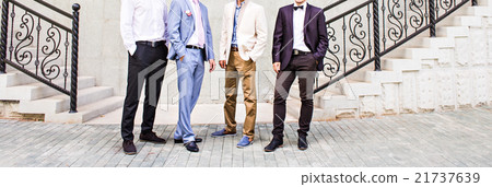 Groom With Best Man And Groomsmen At Wedding Groom With Best Man And Groomsmen At Wedding 21737639