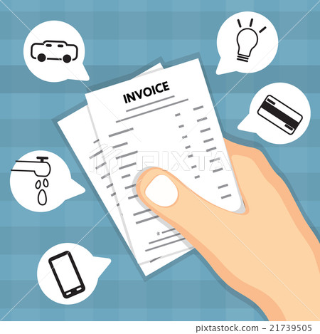 Hand holding invoice. 21739505
