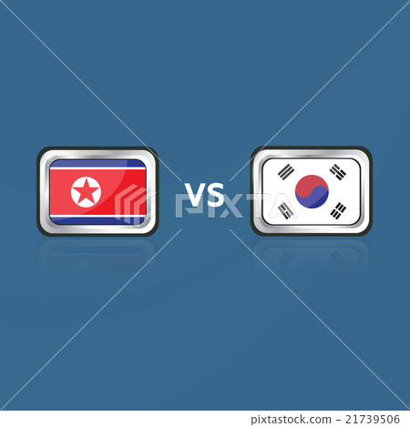 Flag of North Korea and South Korea. Flag of North Korea and South Korea. 21739506