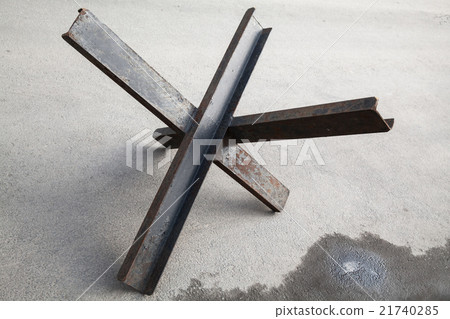 Anti-tank Czech hedgehog obstacle defense 21740285
